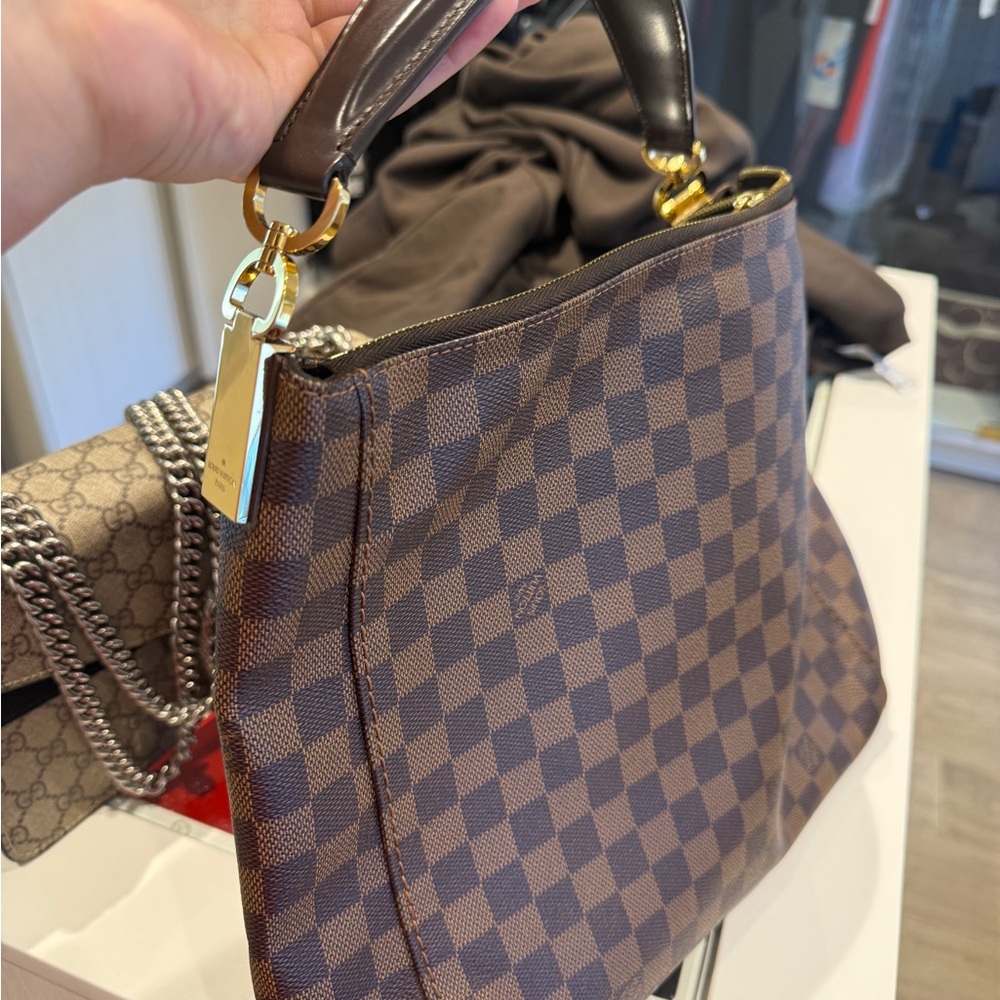 Louis Vuitton Brown Checkered Shoulder Bag
